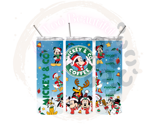 Mouse Christmas Coffee Sublimation Tumbler Transfer