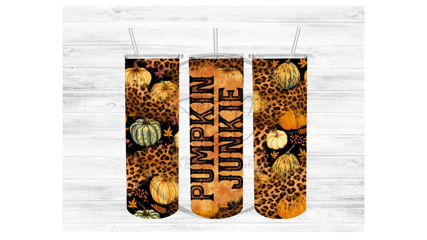 Pumpkin Junkie (Cheetah) Sublimation Tumbler Transfer
