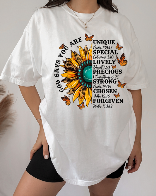 God Says You Are (Sunflower) Sublimation Print