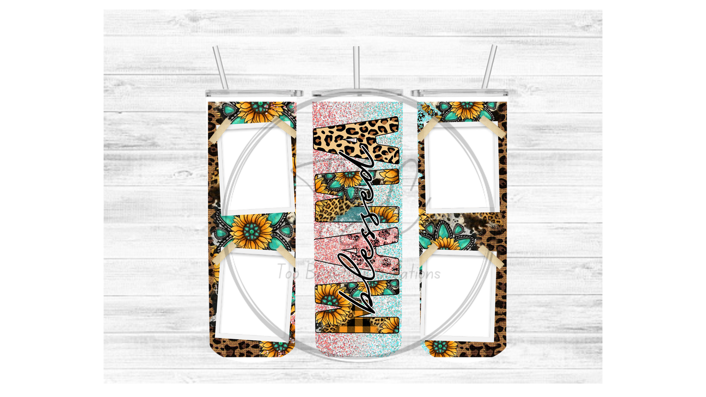 Blessed Mama (Custom Photos) Sublimation Tumbler Transfer