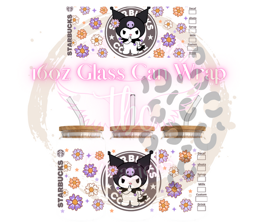 Blackie Cutie Glass Can Sublimation Transfer
