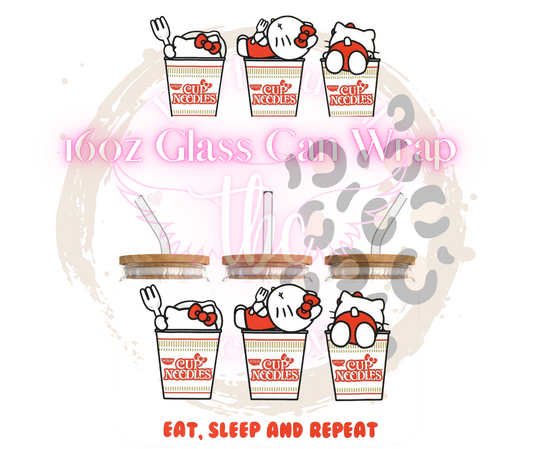 HK Cup Noodles Glass Can Sublimation Transfer