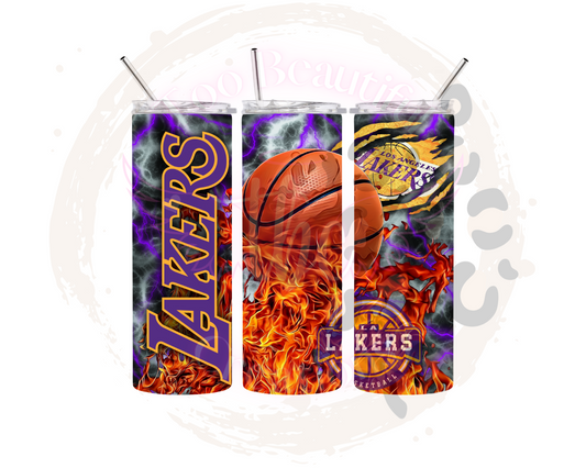 Lakers Fire Sublimation Tumbler Transfer