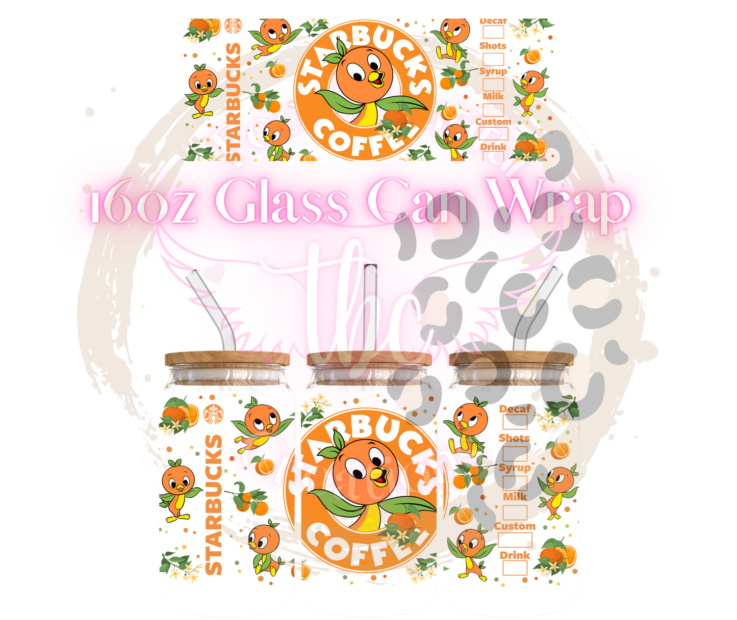 SB Orange Glass Can Sublimation Transfer