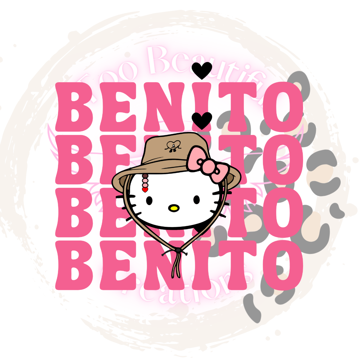 Benito Pink Kitty Apparel Transfer