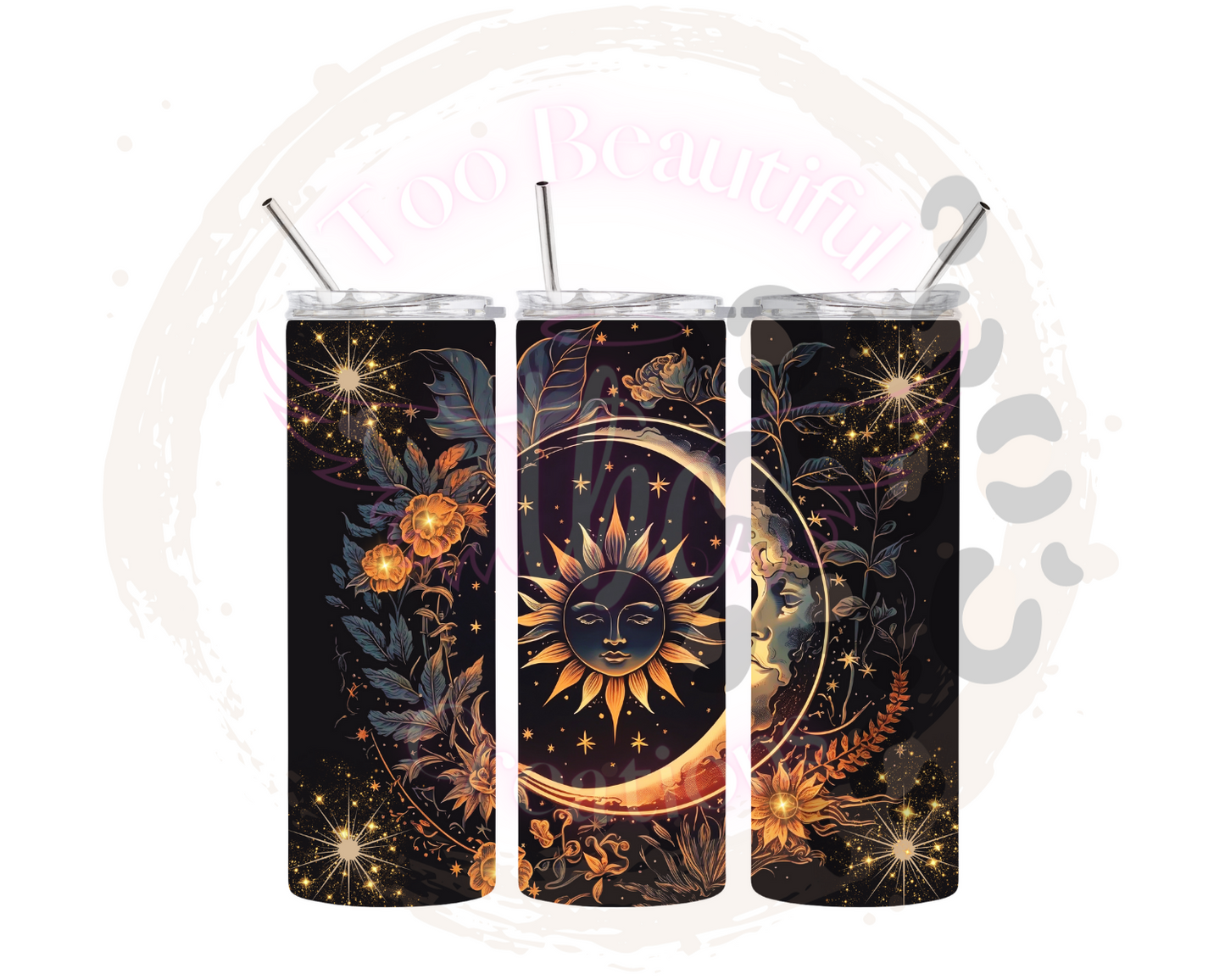 Moon Sun Sublimation Tumbler Transfer