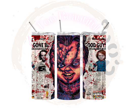 Chucky News Sublimation Tumbler Transfer