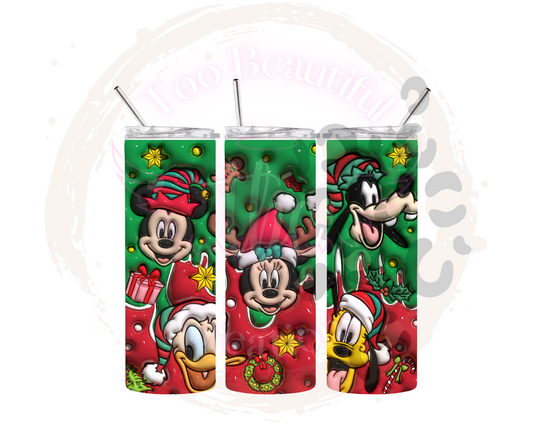 Mouse Christmas Sublimation Tumbler Transfer