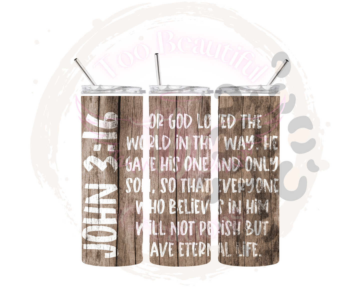 John 3:16 Sublimation Tumbler Transfer