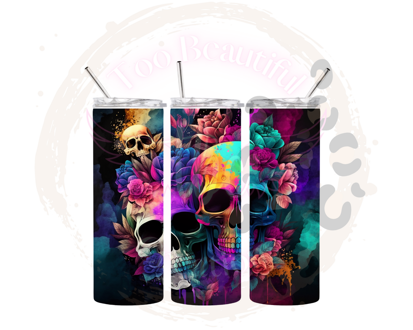 Electric Skull Sublimation Tumbler Transfer