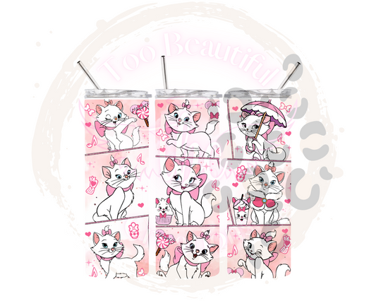 Cute Kitty Sublimation Tumbler Transfer