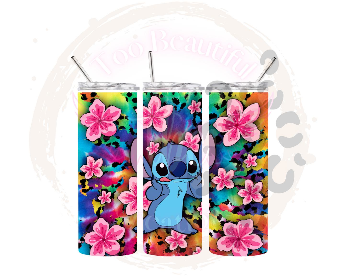 Floral Stitch Sublimation Tumbler Transfer