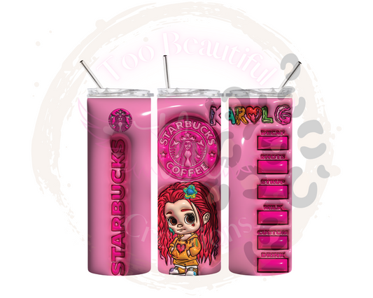 Starbies Puff Karol G Sublimation Tumbler Transfer