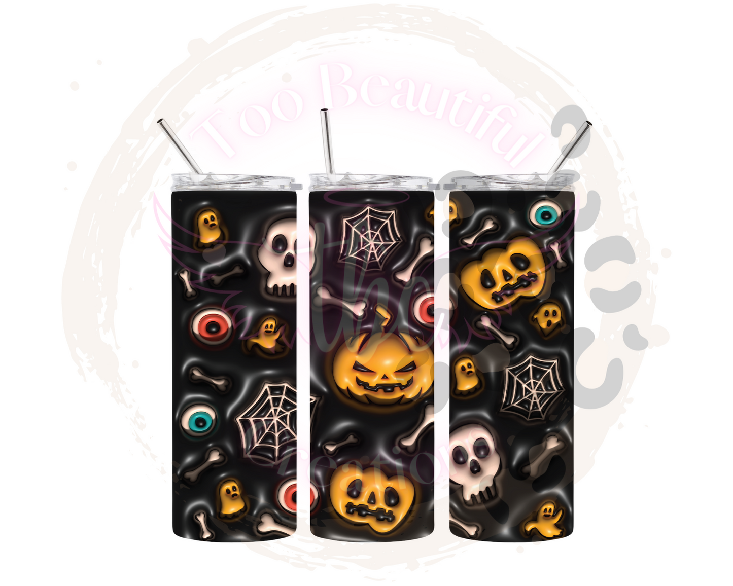 Halloween Puff Sublimation Tumbler Transfer