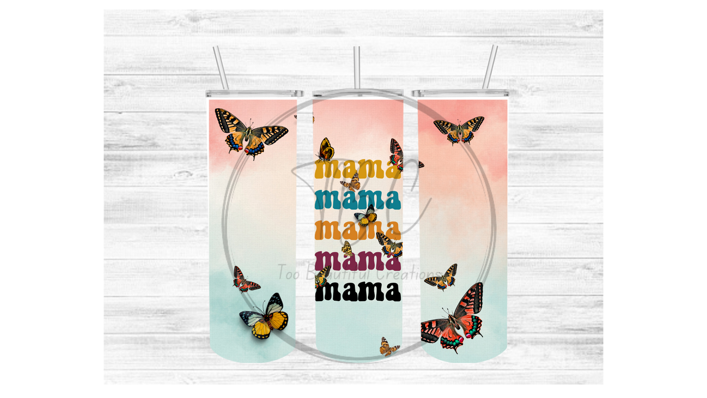 Mama (Butterfly) Sublimation Tumbler Transfer