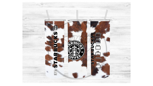 Starbucks Cowhide Sublimation Tumbler Transfer