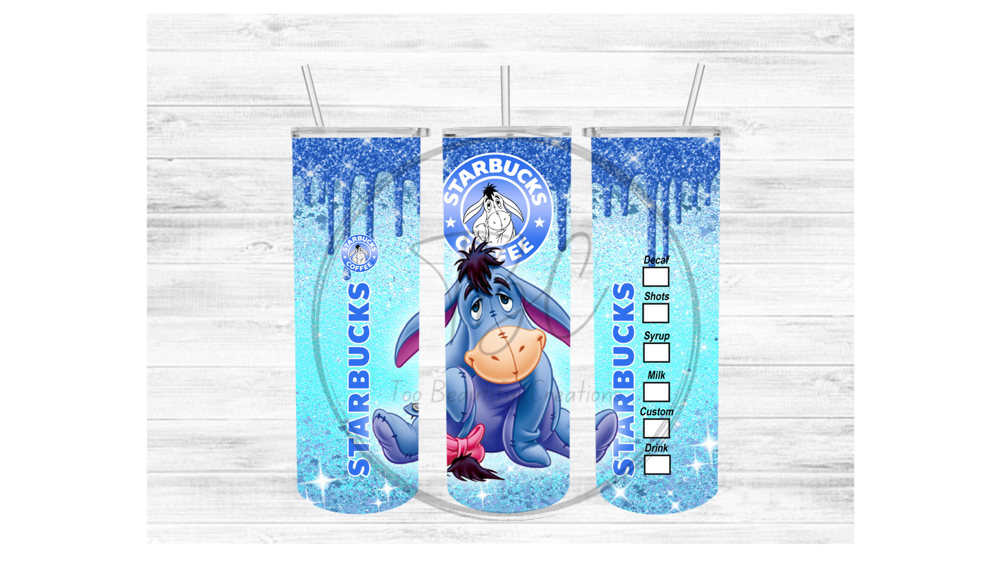 Starbucks Eeyore Sublimation Tumbler Transfer