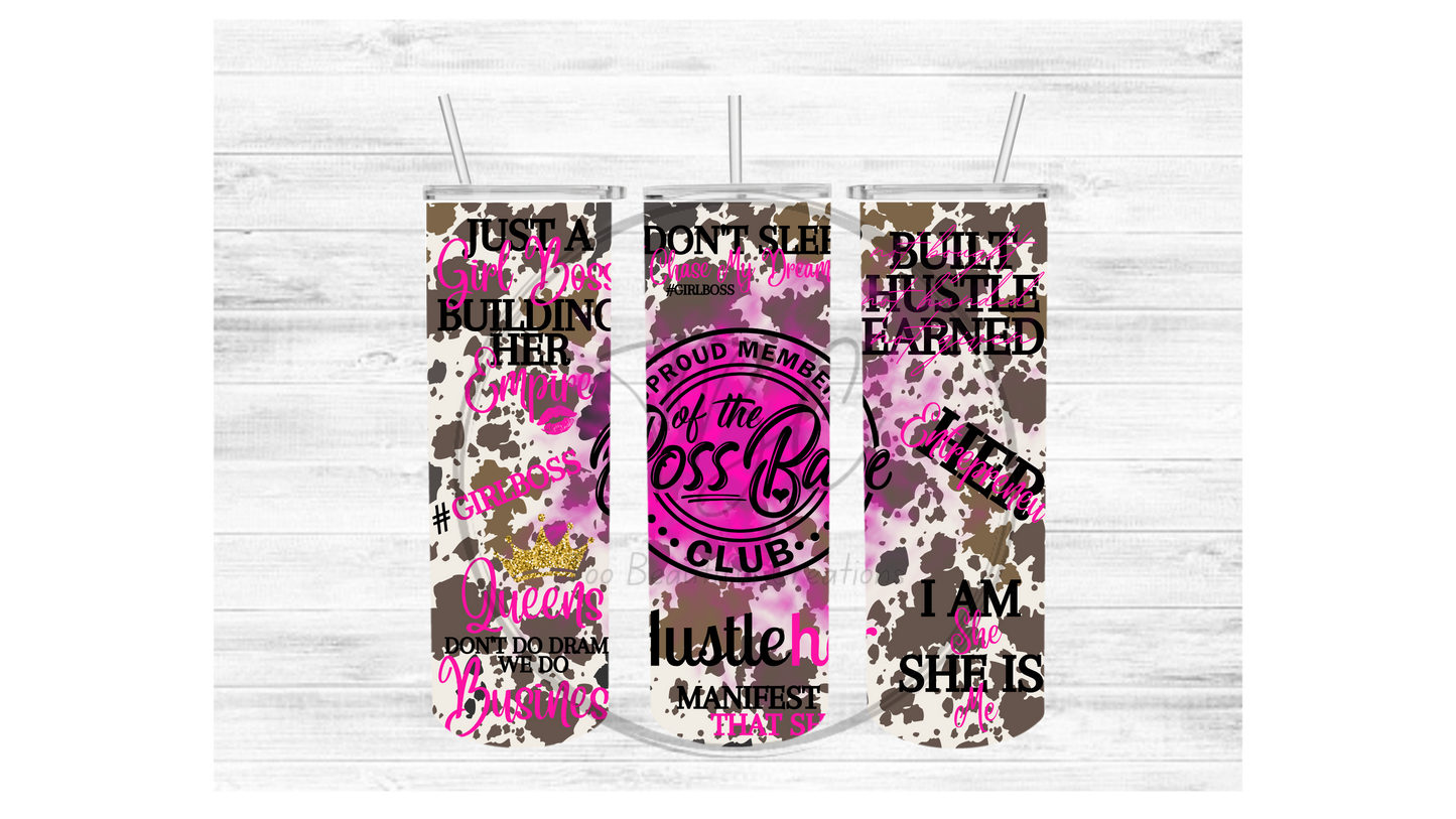 Boss Babe (Cowhide) Sublimation Tumbler Transfer