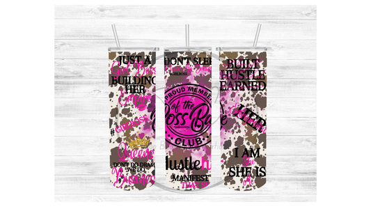 Boss Babe (Cowhide) Sublimation Tumbler Transfer