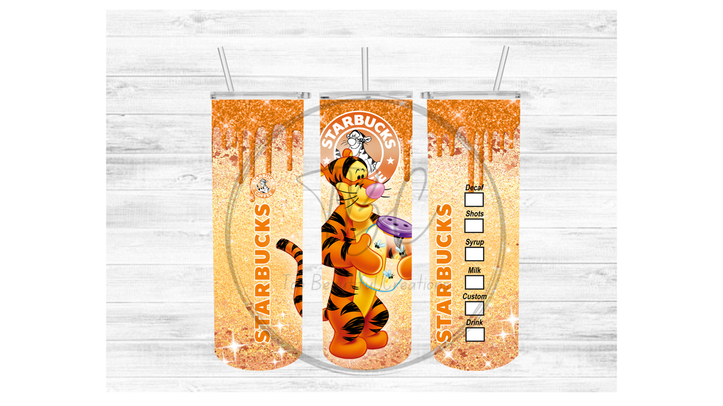 Starbies Tiger Sublimation Tumbler Transfer