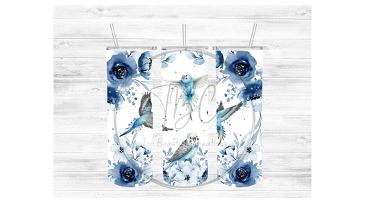 Blue Birds Sublimation Tumbler Transfer