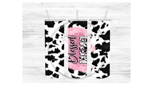 Blessed Mama Cow Sublimation Tumbler Transfer