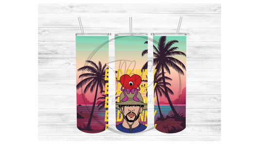 Bad Bunny Sun Set Sublimation Tumbler Transfer