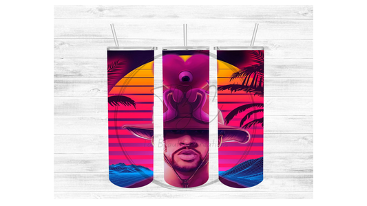 Bad Bunny Palms Sublimation Tumbler Transfer