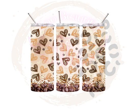 Coffee Bean Love Sublimation Tumbler Transfer