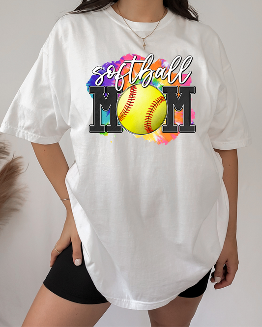 Soft Ball Mom (Tie Dye) Apparel Transfer