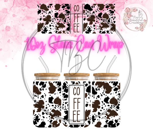 Cow Hide Coffee Glass Can Sublimation Transfer