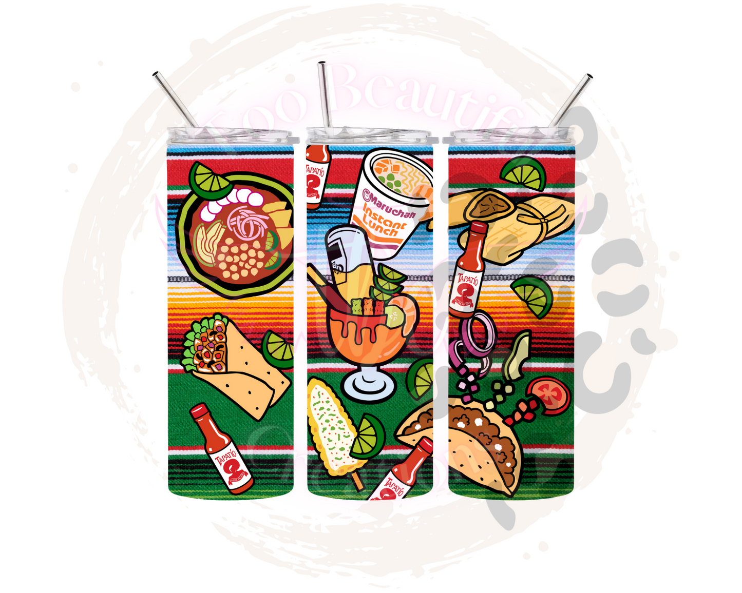 Mexican Food Sublimation Tumbler Transfer