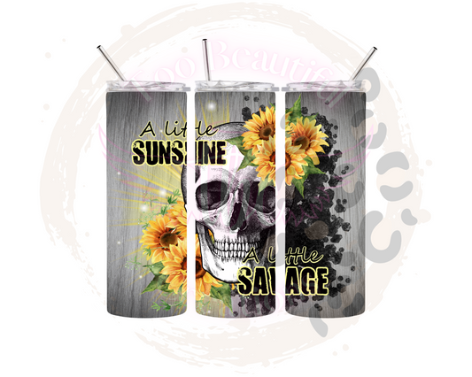 Savage Skull Sublimation Tumbler Transfer