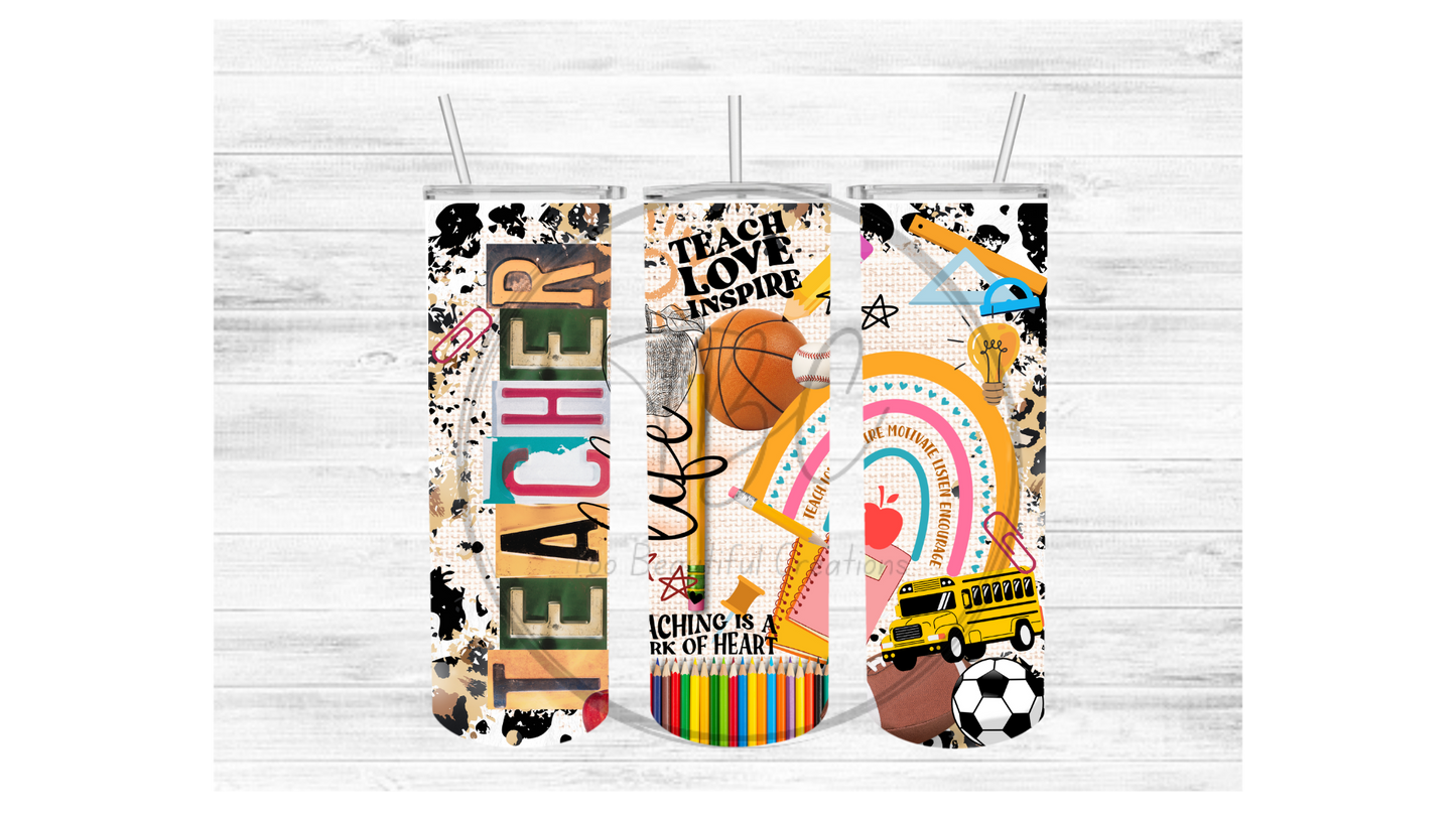 Teacher Life Sublimation Tumbler Transfer