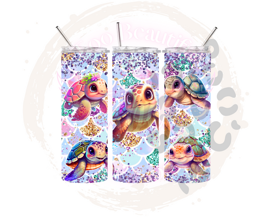 Cute Turtles Sublimation Tumbler Transfer