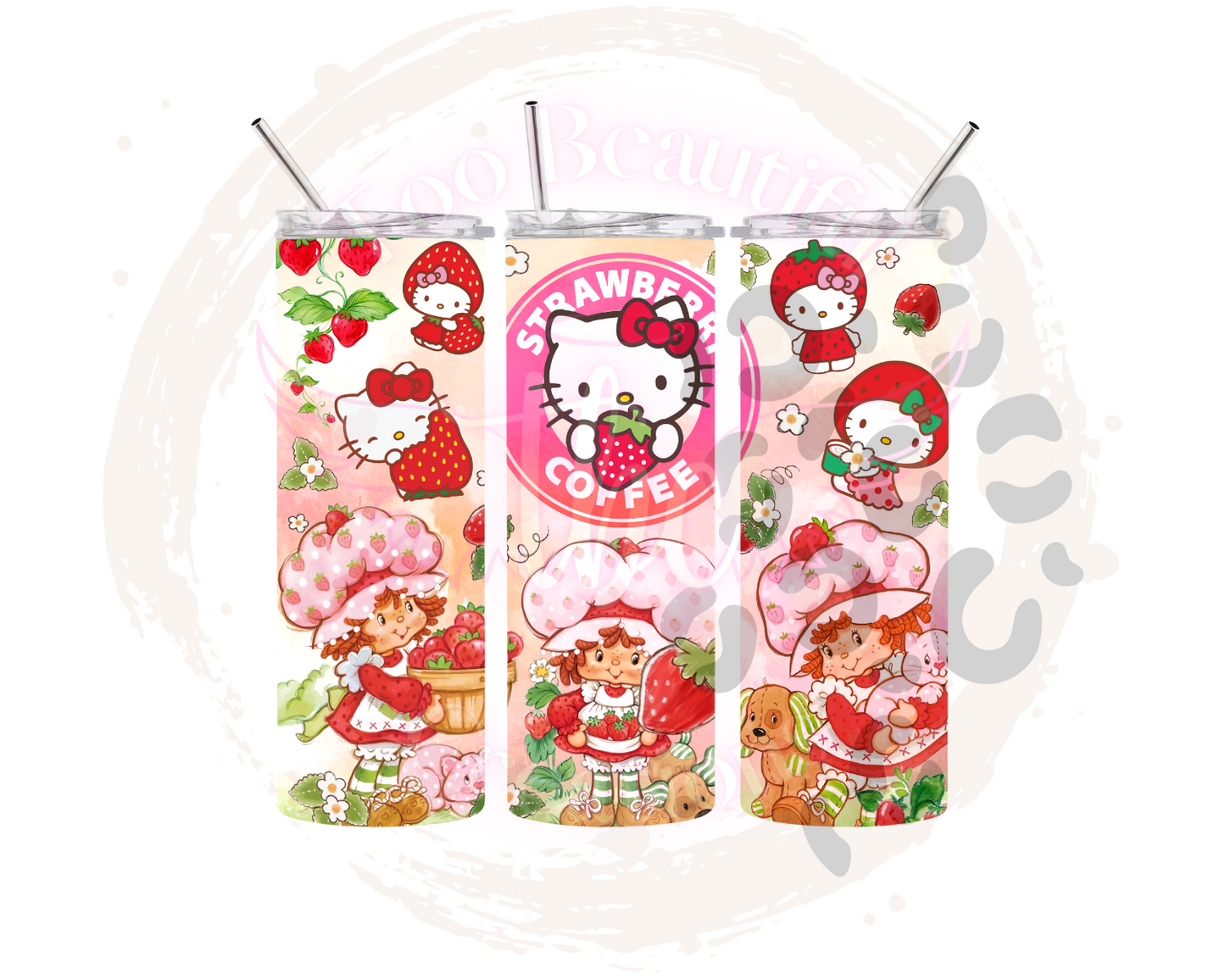 Kitty & Shortcake (Ombre) Sublimation Tumbler Transfer