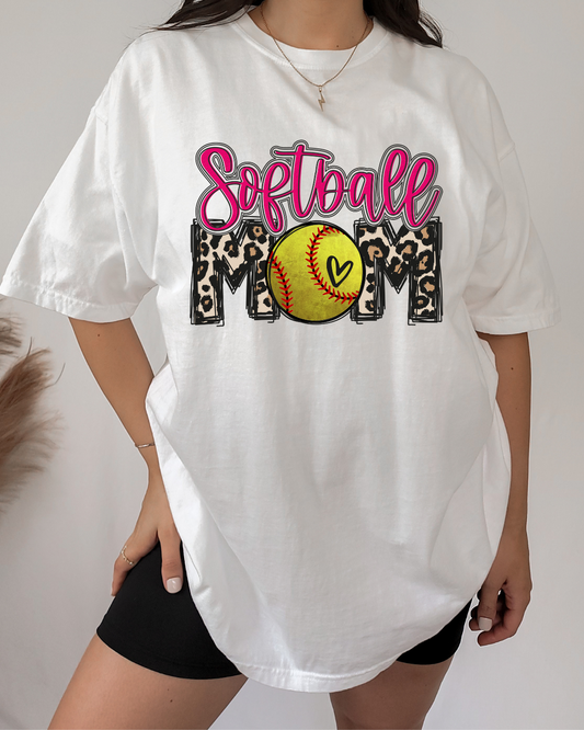 Softball Mom (Cheetah) Apparel Transfer