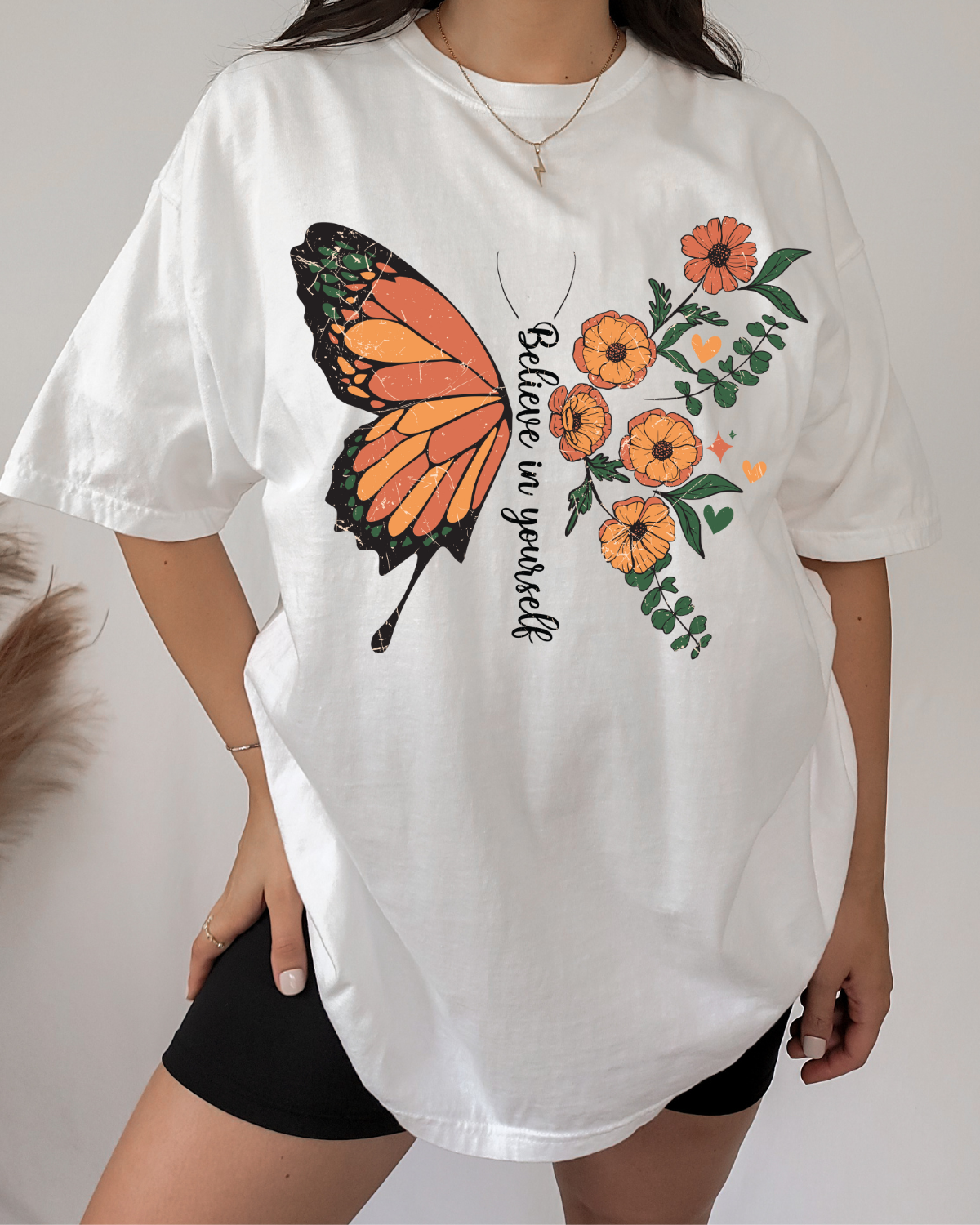 Believe In Yourself (Floral Butterfly) Apparel Transfer