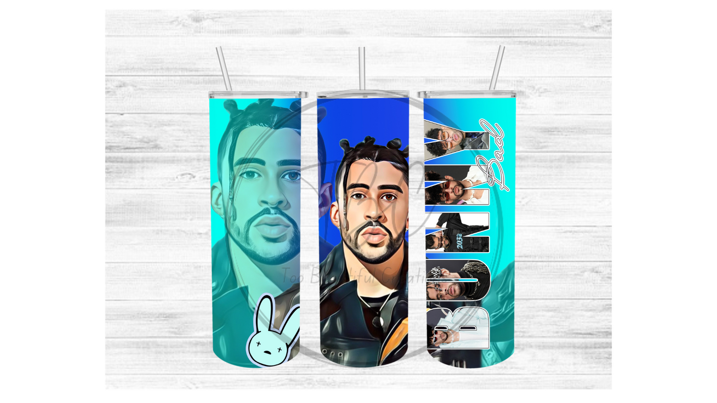 Bad Bunny (Blue) Sublimation Tumbler Transfer