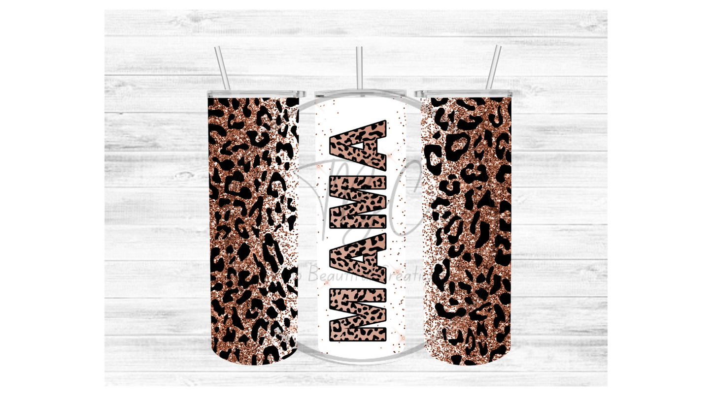 Mama Cheetah (Rosegold) Sublimation Tumbler Transfer