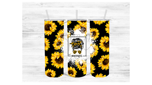 Mom Life (Sunflower Bun) Sublimation Tumbler Transfer