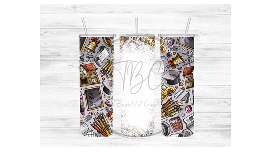 School Vibes Sublimation Tumbler Transfer