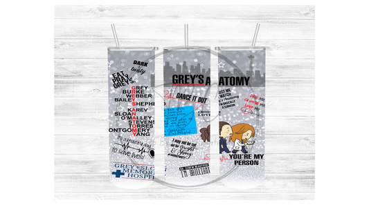 Grey's Anatomy Sublimation Tumbler Transfer