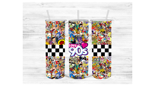 Love The 90's (Retro) Sublimation Tumbler Transfer