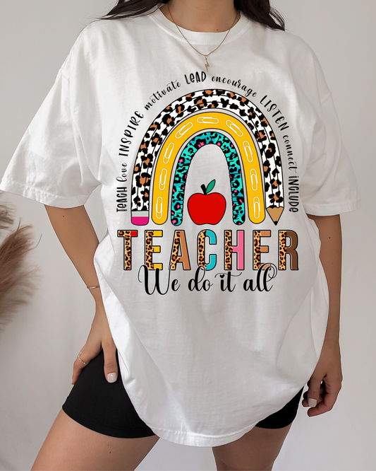 Teacher (Cheetah Rainbow) Apparel Transfer