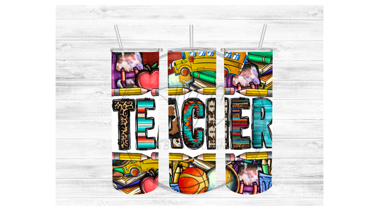 Teacher Animal Sublimation Tumbler Transfer