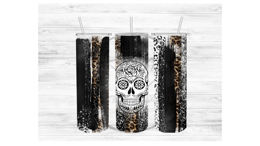 Sugar Skull (Cheetah) Sublimation Tumbler Transfer