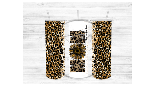 Mom Life (Cheetah/Sunflower) Sublimation Tumbler Transfer