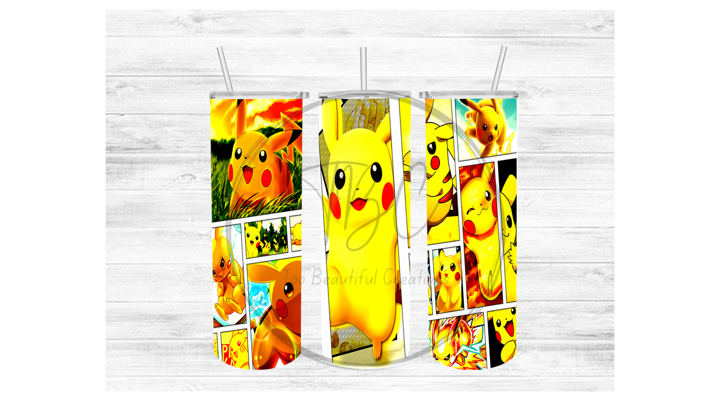 Pikachu (Pokemon) Sublimation Tumbler Transfer