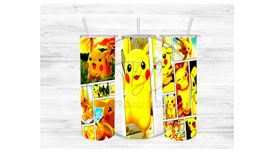 Pikachu (Pokemon) Sublimation Tumbler Transfer